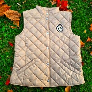 Lauren Ralph Lauren Women's Highneck Crown Quilting vest Beige NWT